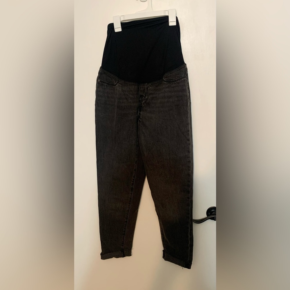 NWOT Isabel Boyfriend Cropped Maternity Jeans Size 2 Black